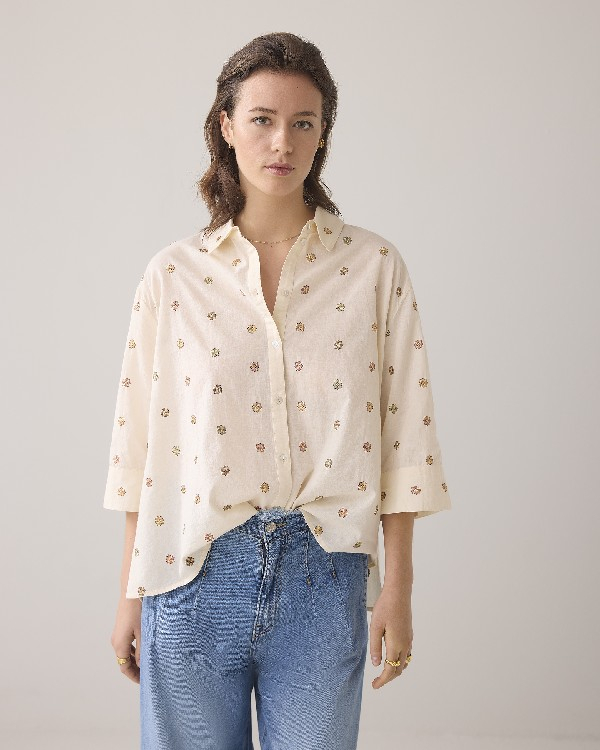Chemise Broderie Fleurs Chemise Broderie Fleurs
