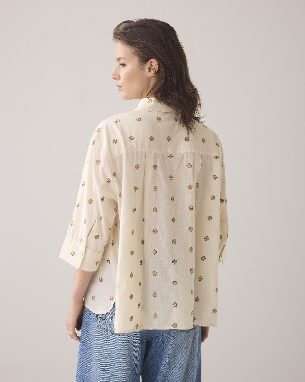 Chemise Broderie Fleurs Chemise Broderie Fleurs