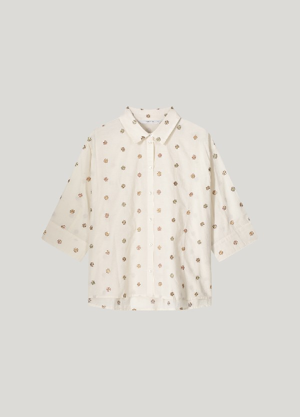 Chemise Broderie Fleurs Chemise Broderie Fleurs