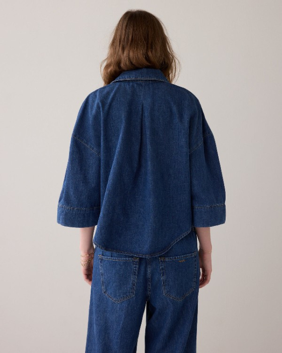 Blouse denim kimono