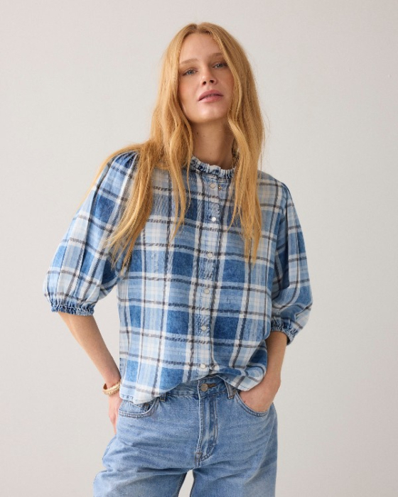 Chemisier à carreaux à...