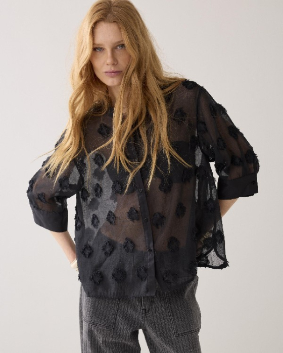 Chemisier trapeze a pois 