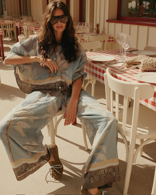 Pantalon Doublé imprimé plage 