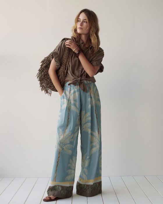 Pantalon Doublé imprimé plage 