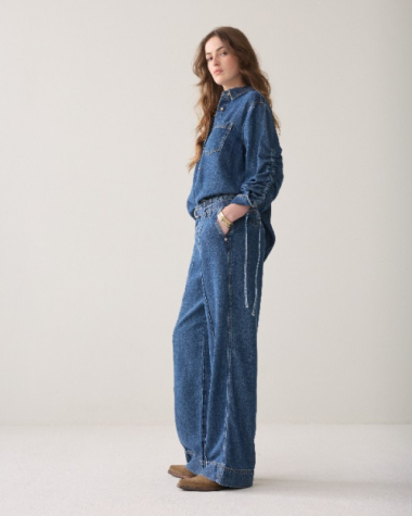 Jean droit en denim Tencel