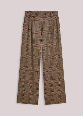 Pantalon large jacquard à carreaux