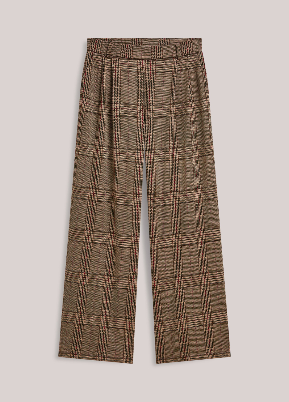 Pantalon large jacquard à carreaux
