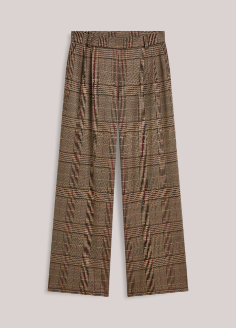 Pantalon large jacquard à carreaux