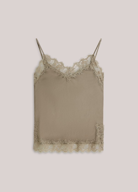 Débardeur en satin avec dentelle