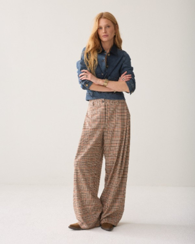 Pantalon ample carreaux
