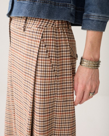 Pantalon ample carreaux