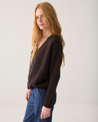 Cardigan croisé en laine et cachemire