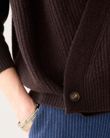 Cardigan croisé en laine et cachemire