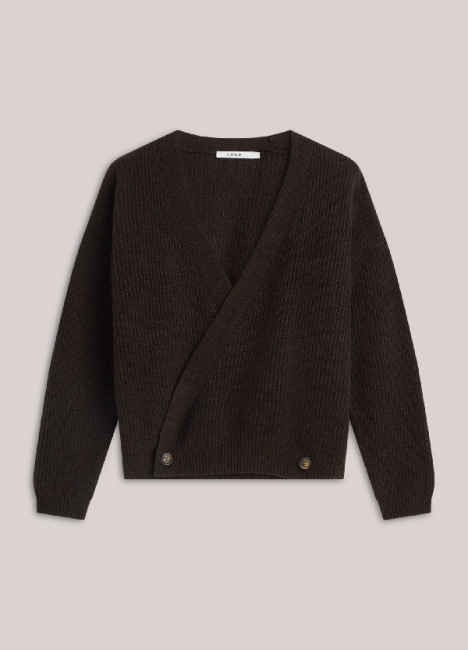 Cardigan croisé en laine et cachemire