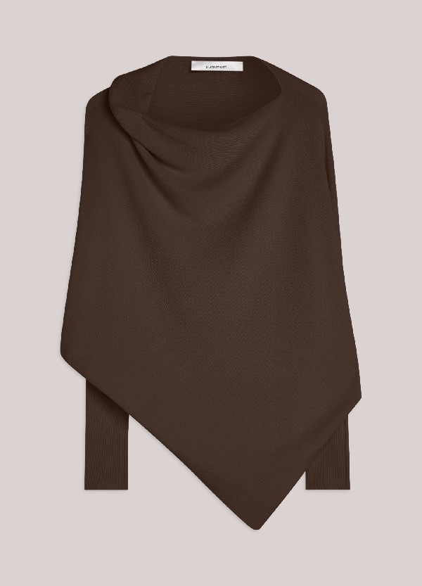 Pull asymétrique tricoté sans coutures