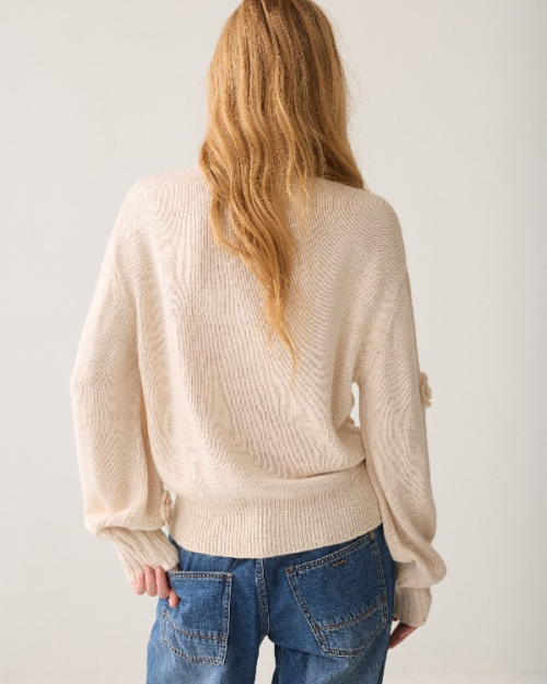 Pull avec des fleurs brodées