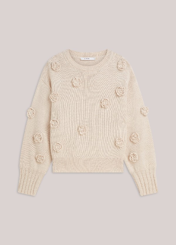 Pull avec des fleurs brodées