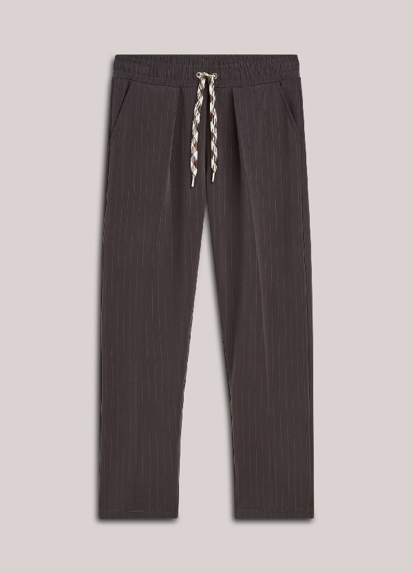 Pantalon fuselé à fines rayures