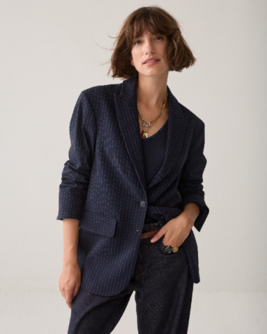 Blazer boyfriend à rayures