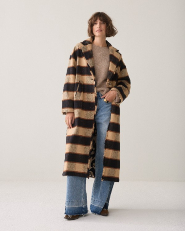 Manteau long grands carreaux