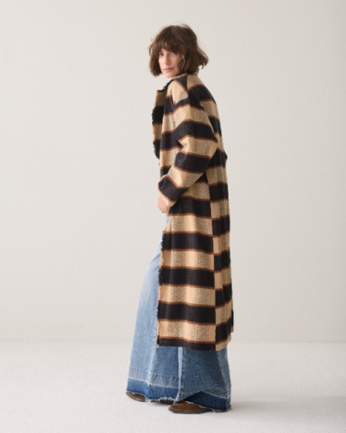Manteau long grands carreaux