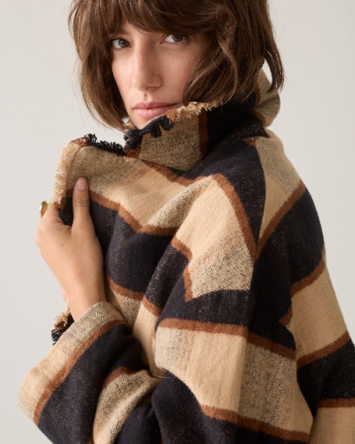 Manteau long grands carreaux
