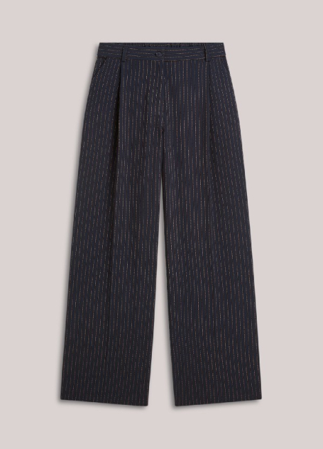 Pantalon plis fines rayures