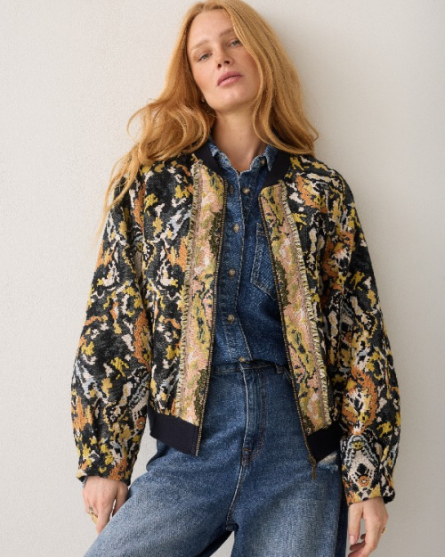 Blouson aviateur en jacquard