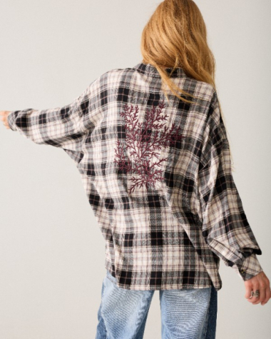 Chemisier carreaux en flanelle