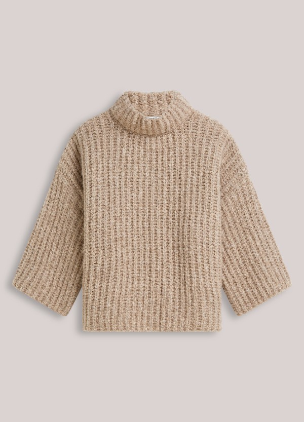 Pull asymétrique tricoté sans coutures
